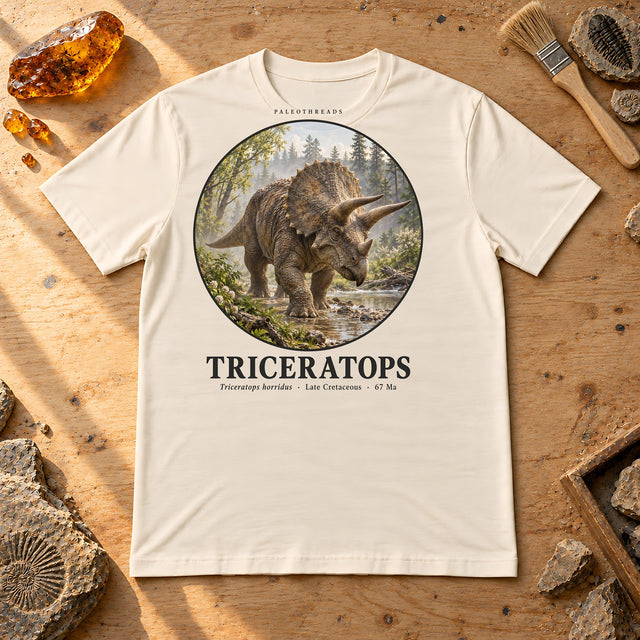 Triceratops Morning Mist T-Shirt — Plate 003