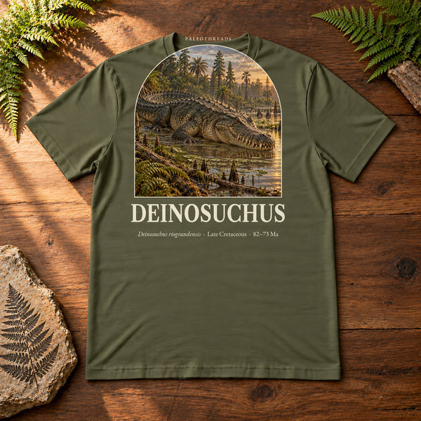 Deinosuchus Dinosaur Hunter T-Shirt — Plate 123
