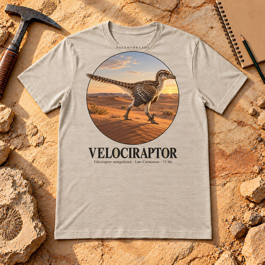 Velociraptor Gobi Dawn T-Shirt — Plate 005