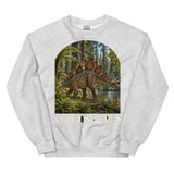 Stegosaurus Jurassic Forest Crewneck Sweatshirt — Plate 004