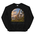 Giraffatitan crewneck sweatshirt in Black — Deep Time Atlas Plate 051, PaleoThreads