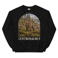 Centrosaurus crewneck sweatshirt in Black — Deep Time Atlas Plate 062, PaleoThreads