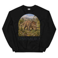 Einiosaurus crewneck sweatshirt in Black — Deep Time Atlas Plate 066, PaleoThreads