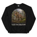 Nasutoceratops crewneck sweatshirt in Black — Deep Time Atlas Plate 068, PaleoThreads