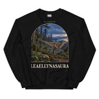 Leaellynasaura crewneck sweatshirt in Black — Deep Time Atlas Plate 081, PaleoThreads