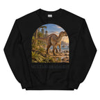 Muttaburrasaurus crewneck sweatshirt in Black — Deep Time Atlas Plate 080, PaleoThreads