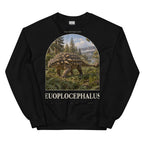 Euoplocephalus crewneck sweatshirt in Black — Deep Time Atlas Plate 084, PaleoThreads