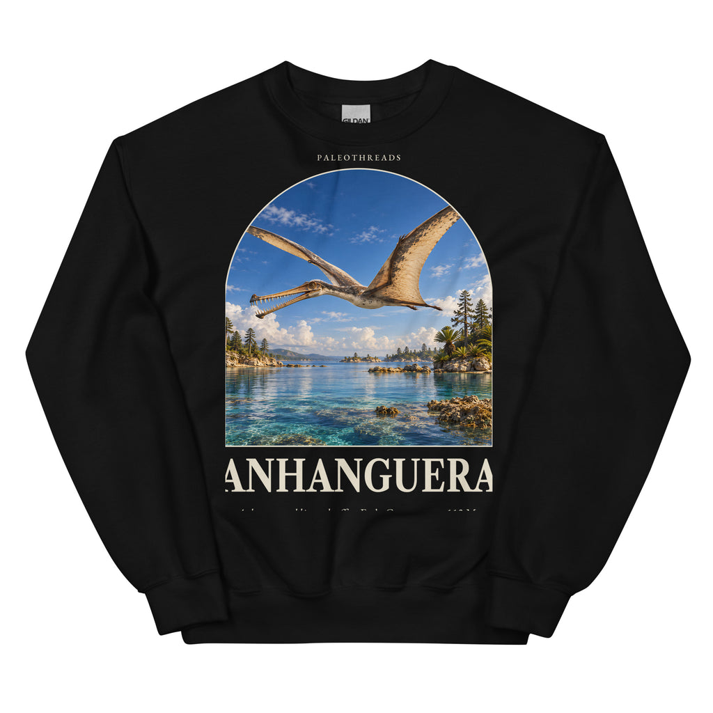 Anhanguera crewneck sweatshirt in Black — Deep Time Atlas Plate 104, PaleoThreads