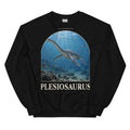 Plesiosaurus crewneck sweatshirt in Black — Deep Time Atlas Plate 108, PaleoThreads