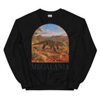 Megalania crewneck sweatshirt in Black — Deep Time Atlas Plate 130, PaleoThreads
