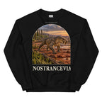 Inostrancevia crewneck sweatshirt in Black — Deep Time Atlas Plate 135, PaleoThreads