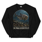 Dunkleosteus crewneck sweatshirt in Black — Deep Time Atlas Plate 137, PaleoThreads
