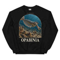 Opabinia crewneck sweatshirt in Black — Deep Time Atlas Plate 139, PaleoThreads