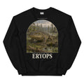 Eryops crewneck sweatshirt in Black — Deep Time Atlas Plate 146, PaleoThreads