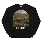 Eryops crewneck sweatshirt in Black — Deep Time Atlas Plate 146, PaleoThreads