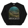 Diplocaulus crewneck sweatshirt in Black — Deep Time Atlas Plate 147, PaleoThreads