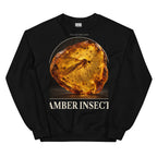 Amber insect specimen crewneck sweatshirt in Black — Deep Time Atlas Plate 180, PaleoThreads