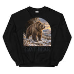 Cave bear crewneck sweatshirt in Black — Deep Time Atlas Plate 161, PaleoThreads