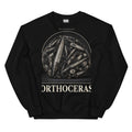 Orthoceras specimen crewneck sweatshirt in Black — Deep Time Atlas Plate 178, PaleoThreads