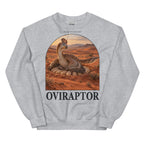 Oviraptor crewneck sweatshirt in Sport Grey — Deep Time Atlas Plate 028, PaleoThreads