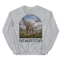 Patagotitan crewneck sweatshirt in Sport Grey — Deep Time Atlas Plate 049, PaleoThreads