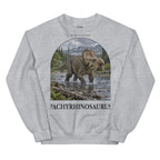 Pachyrhinosaurus crewneck sweatshirt in Sport Grey — Deep Time Atlas Plate 061, PaleoThreads