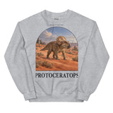 Protoceratops Fighting Dinosaurs Crewneck Sweatshirt — Plate 060