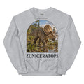 Zuniceratops crewneck sweatshirt in Sport Grey — Deep Time Atlas Plate 070, PaleoThreads