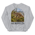 Sauropelta crewneck sweatshirt in Sport Grey — Deep Time Atlas Plate 086, PaleoThreads