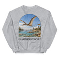 Rhamphorhynchus crewneck sweatshirt in Sport Grey — Deep Time Atlas Plate 098, PaleoThreads
