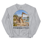 Pterodactylus crewneck sweatshirt in Sport Grey — Deep Time Atlas Plate 102, PaleoThreads
