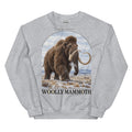 Woolly mammoth crewneck sweatshirt in Sport Grey — Deep Time Atlas Plate 007, PaleoThreads