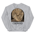 Crinoid specimen crewneck sweatshirt in Sport Grey — Deep Time Atlas Plate 179, PaleoThreads