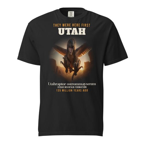 Utah Utahraptor Shirt | They Were Here First | Feathered Raptor Dinosaur Tee