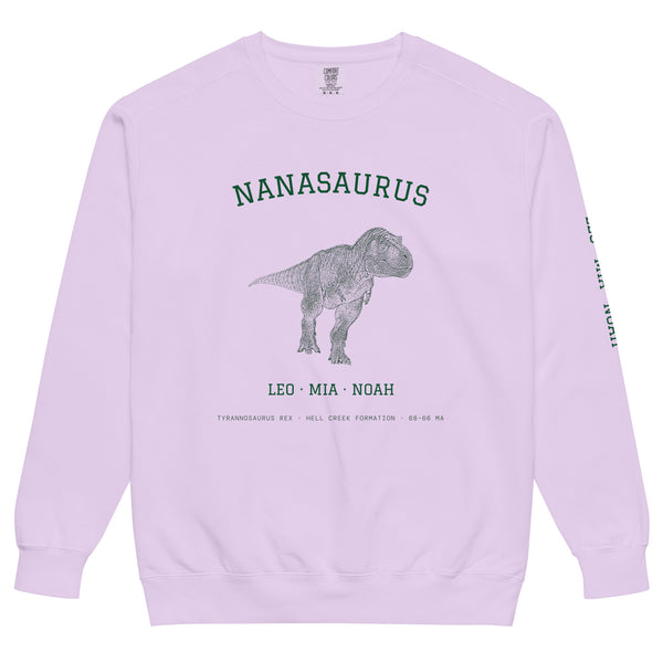 Custom Nanasaurus Sweatshirt with Kids' Names — Comfort Colors