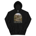 Concavenator hoodie in Black — Deep Time Atlas Plate 037, PaleoThreads
