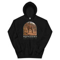 Majungasaurus hoodie in Black — Deep Time Atlas Plate 039, PaleoThreads