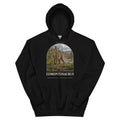 Edmontosaurus hoodie in Black — Deep Time Atlas Plate 072, PaleoThreads