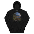 Leaellynasaura hoodie in Black — Deep Time Atlas Plate 081, PaleoThreads