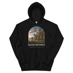 Hatzegopteryx hoodie in Black — Deep Time Atlas Plate 101, PaleoThreads