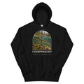 Champsosaurus hoodie in Black — Deep Time Atlas Plate 127, PaleoThreads