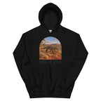 Megalania hoodie in Black — Deep Time Atlas Plate 130, PaleoThreads