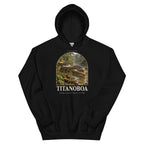 Titanoboa hoodie in Black — Deep Time Atlas Plate 128, PaleoThreads