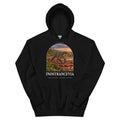 Inostrancevia hoodie in Black — Deep Time Atlas Plate 135, PaleoThreads