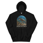 Jaekelopterus hoodie in Black — Deep Time Atlas Plate 141, PaleoThreads