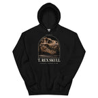 T. rex skull specimen hoodie in Black — Deep Time Atlas Plate 177, PaleoThreads
