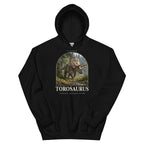 Torosaurus hoodie in Black — Deep Time Atlas Plate 067, PaleoThreads