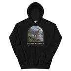 Parasaurolophus hoodie in Black — Deep Time Atlas Plate 071, PaleoThreads