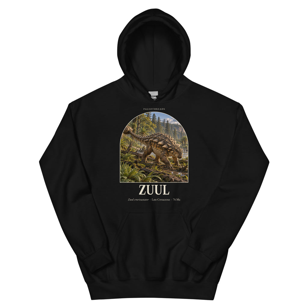 Zuul hoodie in Black — Deep Time Atlas Plate 091, PaleoThreads