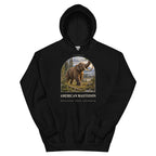 American mastodon hoodie in Black — Deep Time Atlas Plate 168, PaleoThreads